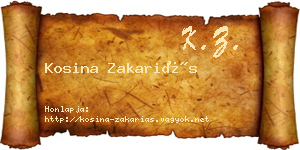 Kosina Zakariás névjegykártya
